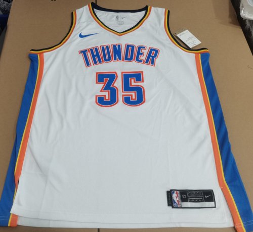 NBA 35 Durant OKC Thunder Maillot blanc imprimé